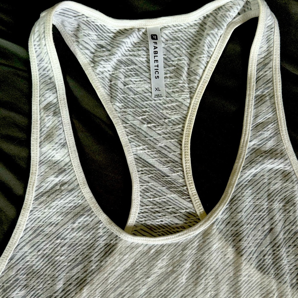 White sheer racer back  tank XL - Fabletics
